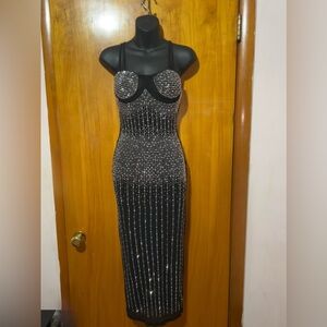 Mesh bedazzled dress
